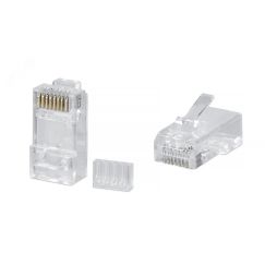 Коннектор RJ-45 под витую пару, категория 6, универсальный (для одножильного и многожильного кабеля), для проводников с толщиной по изоляции до 1,05 м Cabeus 8P8C-C6-TWP