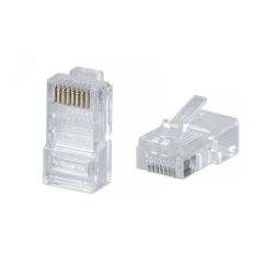 Коннектор RJ-45 под витую пару. категория 5e. универсальный (для одножильного и многожильного кабеля) для проводников с толщиной по изоляции до 1.05 м Cabeus 8P8C