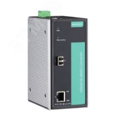 Медиаконвертер Ethernet 10/100BaseT(X) в 100BaseFX(одномодовое оптоволокно, разъемы LC) в металлическом корпусе, питание 24/48 В пост. MOXA PTC-101-S-LC-LV