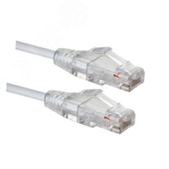 Шнур коммутационный категории 6A SLIM LINE, U/UTP, HF, T568B, белый, 2 м Eurolan 21S-UA-02WT
