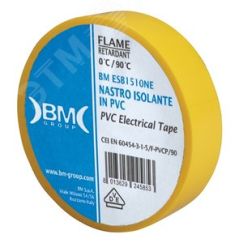 Изолента ПВХ 15 мм x 25 м, цвет желтый BM Group BM-ESB1525GI
