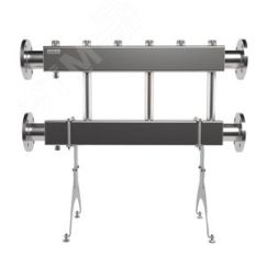 Коллектор модульный MKSS-600-3x32 на 3 контура G 1 1/4', 2 магистрали фланцевое подключение DN 80, до 600 кВт, нерж. сталь Gidruss 1R 06003 18