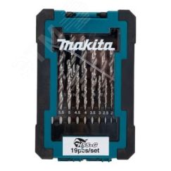 Сверла по металлу HSS-G, набор 19 шт (1-10мм, шаг 0.5мм) Makita D-67549