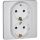 INSPIRIA Розетка 2-местная с заземлением без защитных шторок 16А в сборе белый