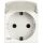 Axolute Розетка 2К+З с заземлением с крышкой 10/16А 250В боковые контакты Schuko автоматические клеммы белый немецкий стандарт LEGRAND HD4141PW