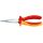 Длинногубцы с режущими кромками (плоскогубцы радиомонтажные) VDE 1000V полукруглые прямые губки резка - проволока средней твердости 25мм твердая прово Knipex KN-2506160SB
