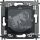 LivingLight Розетка 2К+З с крышкой и суппортом антрацит BTicino L4141MAP