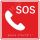 Табличка тактильная с пиктограммой SOS Трубка (1  50x150мм) красный фон Hostcall MP-010R2