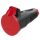 Розетка каб 16A/250V/2P+E/IP54 с черным крышкой и корпусом, маркер красный PCE 2522-sr