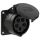 Розетка встраиваемая 16А/400V/3P+N+E/IP44, черная, фланец 70x70 PCE 315-6x