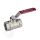 Кран шаровой хромированный R250D Ду 20 3/4' Ру42 ВВ рычаг красный Giacomini R250X004