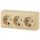 Розетка 3х2P+E Schuko, 16A-250В, ОУ, Эра Эксперт, сосна, 11-2208-11 ЭРА Б0020702