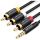 Кабель аудио Jack 3.5 мм M на 3RCA M, 1.5 м. Vention VAB-R07-B150