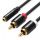 Кабель аудио Jack 3.5 мм F на 2RCA M, 1 м. Vention VAB-R01-S100