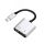 Адаптер-переходник USB 2.0 Type C на аудио CF Jack 3.5 мм, гибкий, черный-серебро Greenconnect GCR-51148