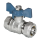 Кран шаровой для металлопластиковых труб В 1/2x16 бабочка AQUALINK 00874