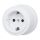 Розетка с заземляющим контактом, пластик, белый Бирони B1-101-21
