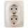 Розетка 2X2P+E Schuko, 16A-250В, винт, Эра12, слоновая кость, 12-2116-02 ЭРА Б0029239