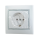 MIRA Розетка с заземлением белая с серой вставкой Lezard 701-0215-122