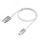 Кабель Micro USB, 0.5 м., AL белый-серебро нейлон, быстрая зарядка Greenconnect GCR-52462