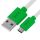 Кабель Micro USB, 1 м., белый-зеленый, быстрая зарядка Greenconnect GCR-52478