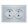 Розетка Бриллиант двойная без заземления с защитной шторкой серебро Универсал 7949773