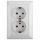 Розетка 2X2P+E Schuko, 16А-250В, СУ, Solo, белый, 4-205-01 ЭРА Б0043333