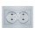 Розетка Бриллиант двойная без заземления серебро Универсал 7949766