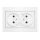 Розетка Бриллиант двойная без заземления с защитной шторкой белая Универсал 7947526