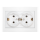 Розетка Бриллиант двойная с заземлением белая Универсал 7947533