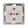 Розетка одноместная серия Афинас/з, с/у, 16А, 220В, жемчуг (еврослот) Универсал A0028-OBr