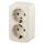 Розетка 2х2P+E Schuko, 16A-250В, ОУ, Polo, сл.кость, 3-204-02 ЭРА Б0036131