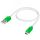 Кабель Micro USB, 0.5 м., белый-зеленый, быстрая зарядка Greenconnect GCR-53225