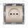 Розетка одноместная серия Афина б/з, с/у, 16А, 220В, шампань (еврослот) Универсал A0022-Br