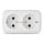Розетка Электра двойная с заземлением белая Универсал 0020