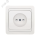 Розетка Лондон 1-местная без заземления 10А белая с защитными шторками EKF EER10-022-100
