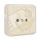 Олимп Розетка без заземления бежевая наружная Универсал Б-О0022