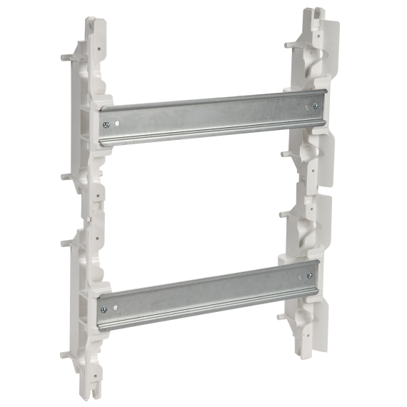 Держатели DIN-рейки соединяются в монтажную раму