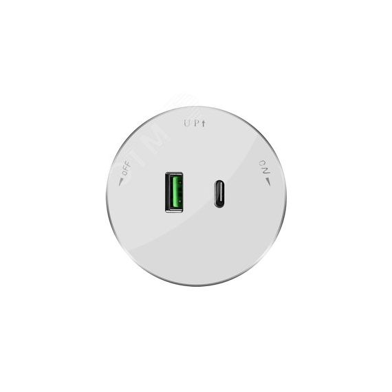 MultiTrack Розетка 2хUSB (тип А+С) 18Вт, 5В/3А Белый SE (Systeme) MTK13003W