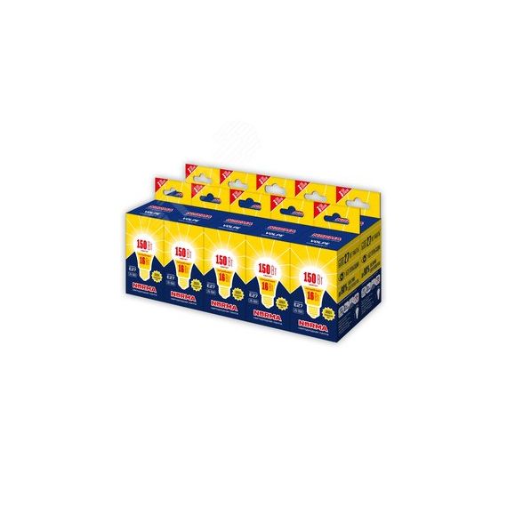 Лампа светодиодная 16 Вт Автрон Е27 Форма A матовая Серия Norma Теплый белый свет 3000K Картон ТМ Volpe LED-A60-16W/WW/E27/FR/NR Набор из 10штук Uniel UL-00012500