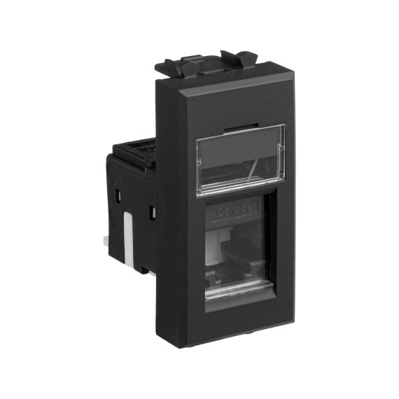 Компьютерная розетка RJ-45 модульная, кат.5е, "Avanti", "Черный матовый", 1 модуль Компьютерная розетка RJ-45 модульная, кат.5е, "Avanti", "Черный матовый", 1 модуль