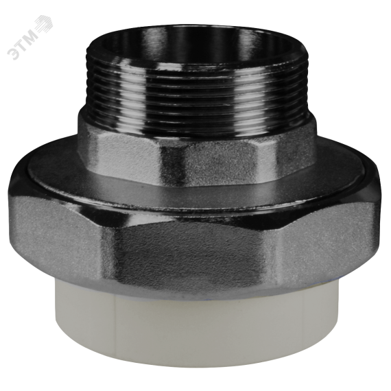 Муфта комб.разъём.(американка) с наружной резьбой 32x1 1/4 (50/10) СЕРАЯ VALFEX 10156132Г-5010