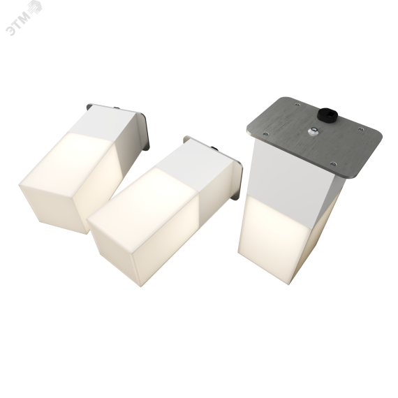 Светодиодный светильник RVE-LBX-LUMO60-PLAZA5010-3-GR (Квадрат Грильято 3шт 40х40х100мм 8Вт встраиваемый 4000K Белый) RVElektro RVE00003286