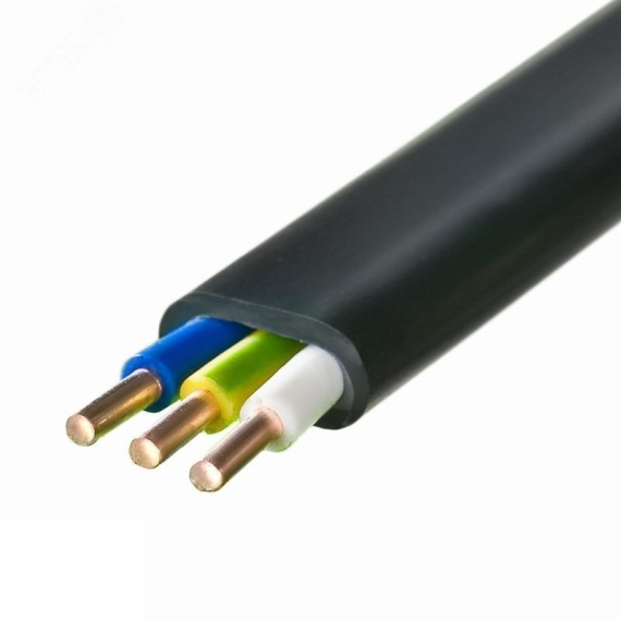 Кабель силовой ВВГнг(А)-П 3х1,5 ок (N, PE)-1,0 ТРТС ЭЛКАБ 13277