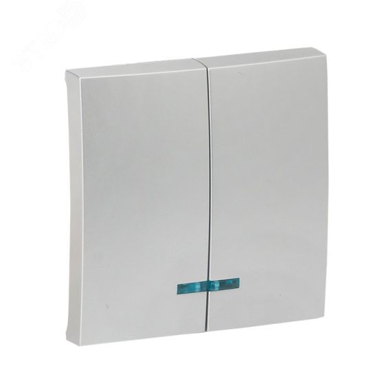 Валенсия лицевая панель выключателя 2-кл. с индикатором 10А сталь EKF ESV10-L-123-30