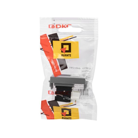 Компьютерная розетка RJ-45 модульная, кат.6, &quot;Avanti&quot;, &quot;Закаленная сталь&quot;, 1 модуль