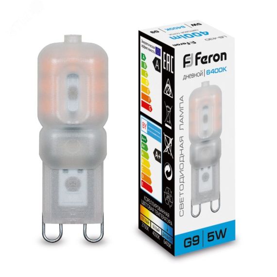 Лампа светодиодная LED 5вт 230в G9 дневной капсульная FERON 25638