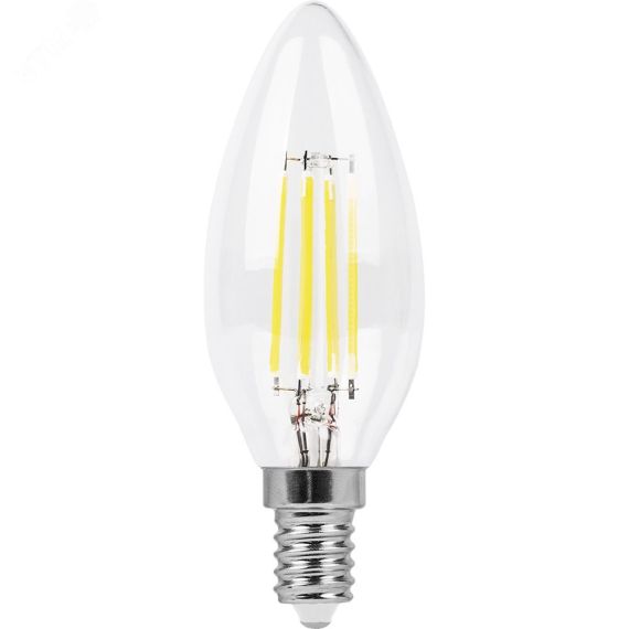 Лампа светодиодная LED 9вт Е14 теплый свеча FILAMENT FERON 25956