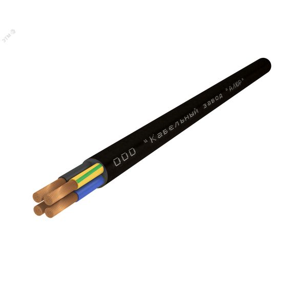 Провод ПВС 3х0.75+1х0.75-380/660 (Ч. бар) Алюр 00-00010018