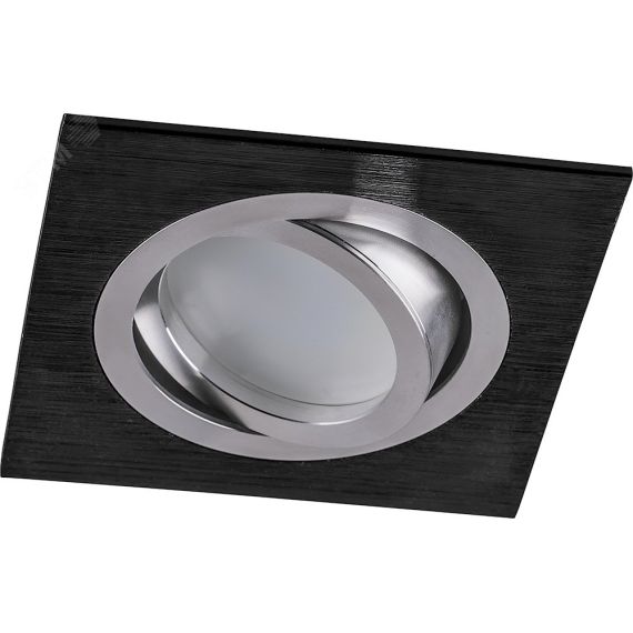 Светильник ИВО-50w G5.3 поворотный квадратный черный-хром FERON 32638